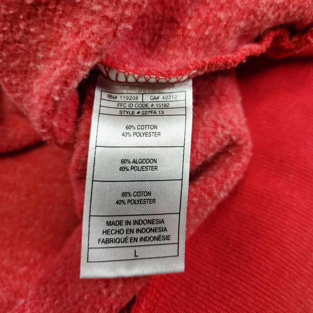 Chicago‎ Bulls Hoodie Men Large Adidas Cotton Fleece Red Loop Collar NBA
